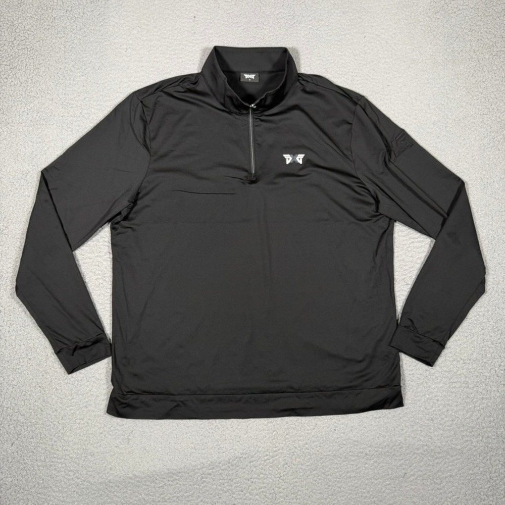 Parsons Xtreme Golf PXG Shirt Mens Medium Black 1/4 Zip Pullover Performance